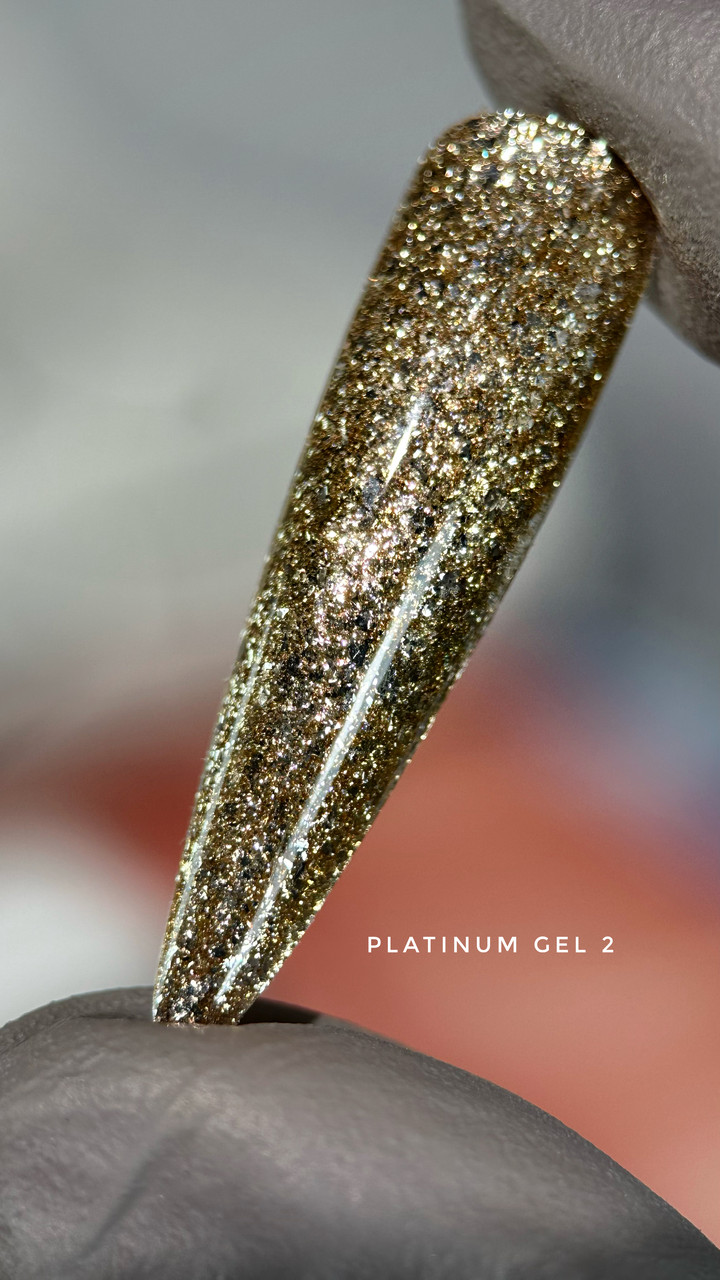 Saga Гель для дизайну Platinum Gel №02 (золото, металік), 8 мл