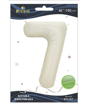 Кулька фольгована цифра "7" молочна 40"(100cm) Pelican Бежевий Pelican (831107) KNZ