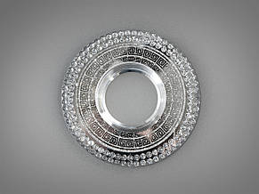 Кришталевий точковий світильник на 1 лампу G5.3 з вбудованим LED підсвічуванням 3Вт хром 125х10 мм, фото 4