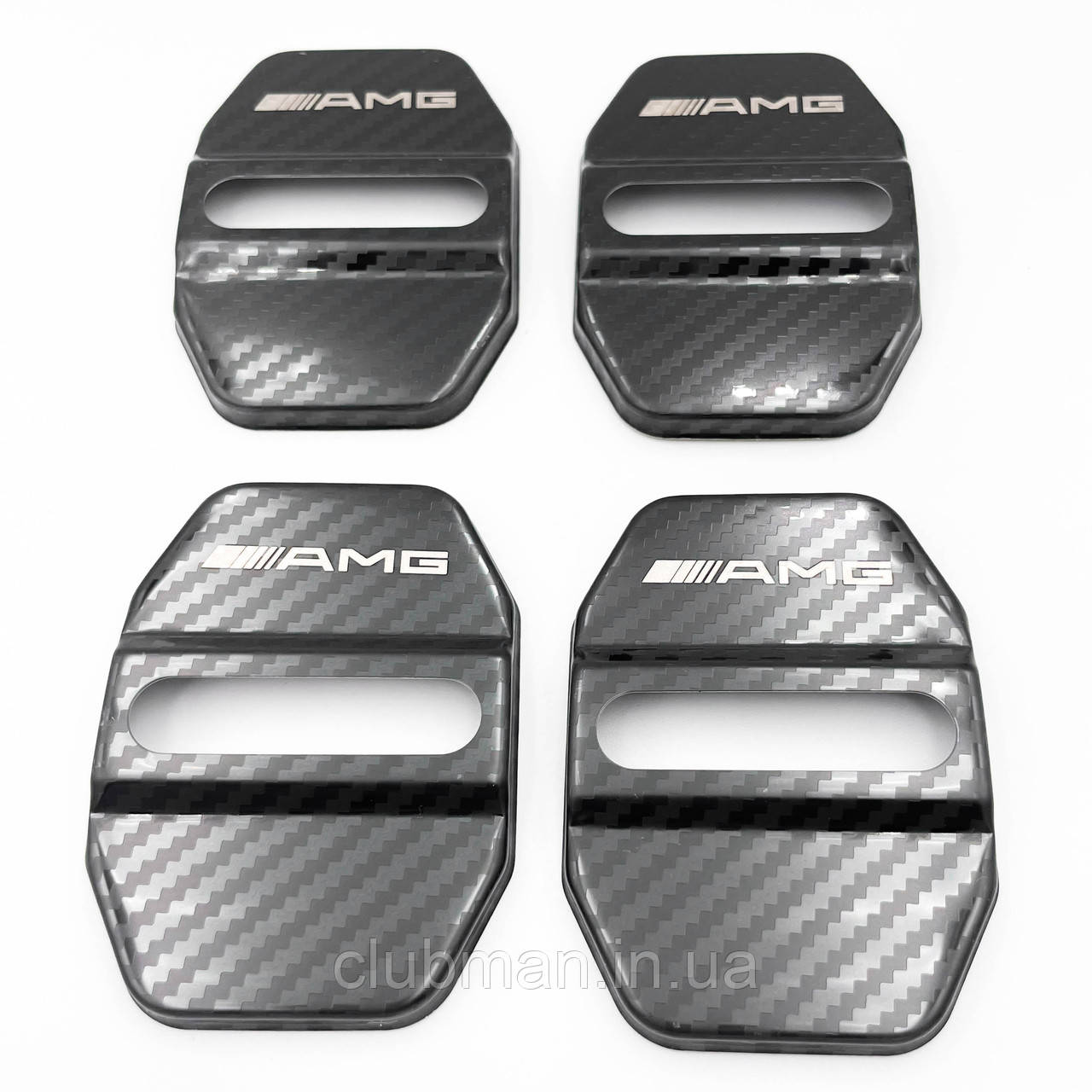 Накладка на дверний замок з емблемою  AMG Mercedes-Benz (Мерседес) Комплект 4 шт Carbon