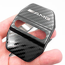 Накладка на дверний замок з емблемою AMG Mercedes-Benz (Мерседес) Комплект 4 шт Carbon, фото 2