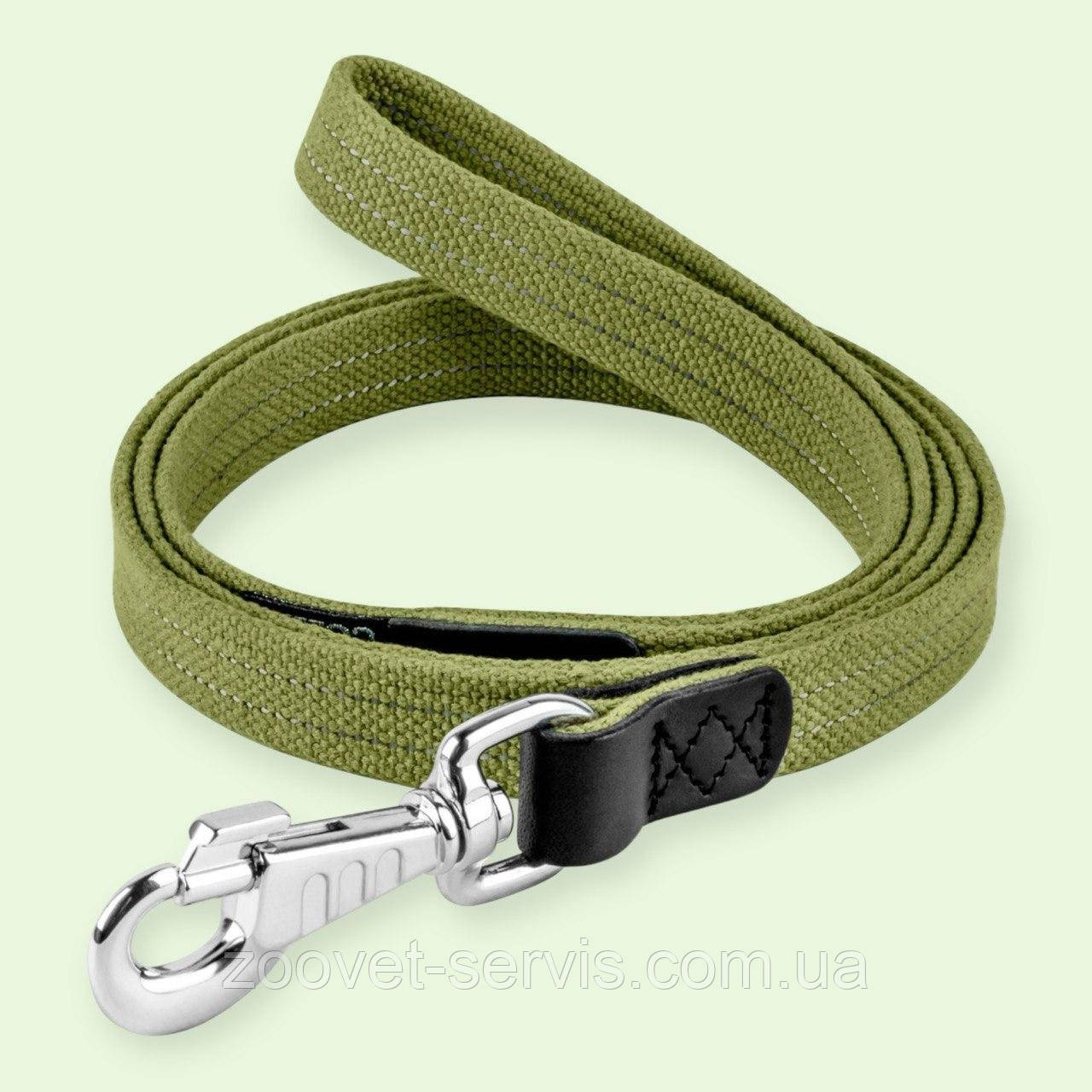 Повідець для великих і середніх собак Collar брезентовий ш 35мм д 150см із світловідбиваючими нитками (0508)