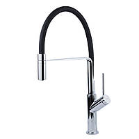 Змішувач ADDA Ø25 для кухні излив силіконовий чорний на гайці CORSO