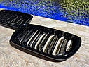 Решітка радіатора BMW E46 3-Series БМВ Е46 3 серії 2002-2005 решітки ніздрі чорний глянець подвійні, фото 4