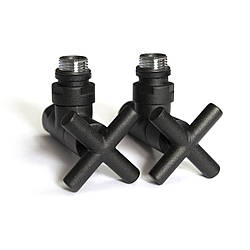 Кран кутовий для рушникосушки Raftec Premium 1/2х1/2, чорний муар, 2шт.
