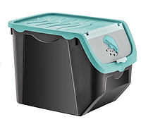 Контейнер для овочів пластиковий 12 л 23,5х32,5х23,5 см. Hobby Life 021506 чорний із рожевим.