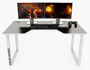 Геймерський стіл UNICRON ZEUS-Game, колір чорний/білий, фото 4