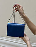 Жіноча синя класична сумка 6004 крос-боді через плече на тонкому ремінці, фото 2