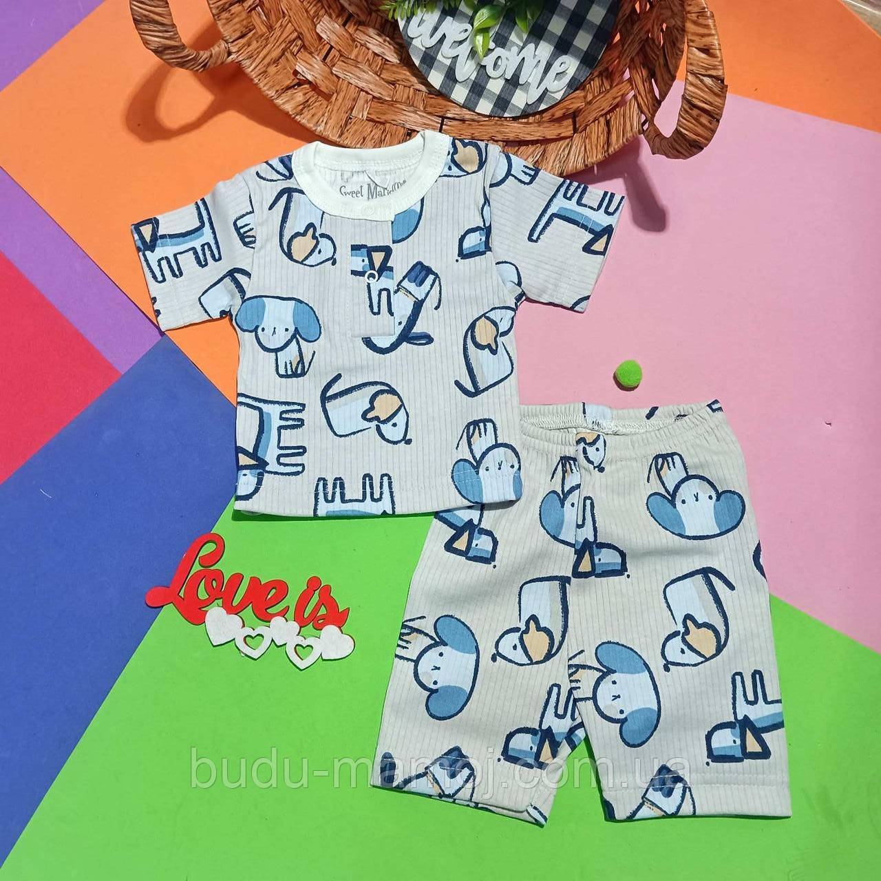 Костюмчик легкий 74 супер тканина локшина 6-9 місяців