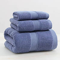Набір LUX рушників 3 шт (1 лазне + 2 для рук/лица) YourFind 100% Бавовна-МАХРА. М'які легкі вологопоглинаючи