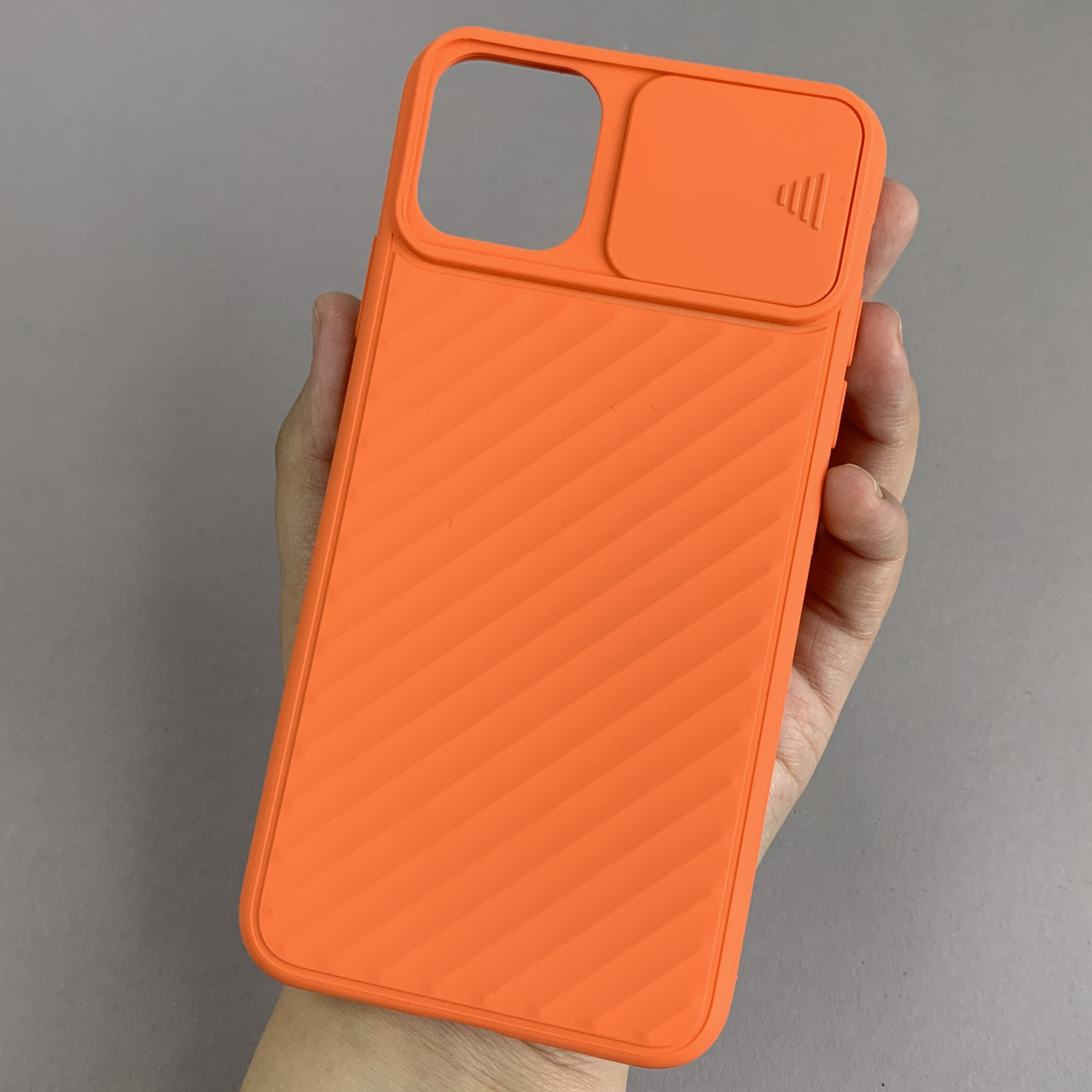 Чохол для iPhone 11 Pro Max зі шторкою для камери щільний чохол на телефон айфон 11 про макс помаранчевий CLR
