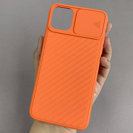 Чохол для iPhone 11 Pro Max зі шторкою для камери щільний чохол на телефон айфон 11 про макс помаранчевий CLR, фото 1