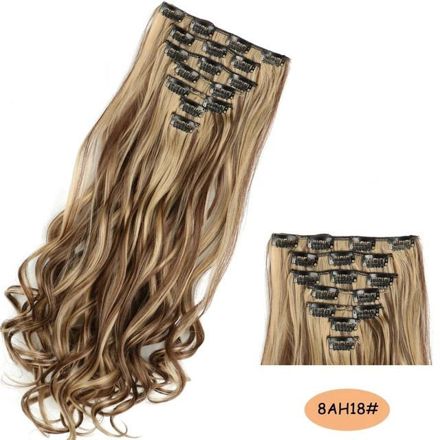 Волосся на шпильках хвилясте треси коричневі русяві (16ZAK-W8AH18), фото 1