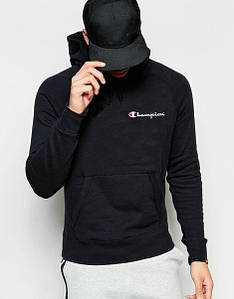 Кенгуру Champion чоловіча Толстовка чорна Худі з емблемою Чемпіон Кофта трикотажна спортивна Літо Осінь Зима