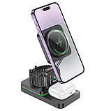 Бездротова зарядка Hoco CQ10 Consuelo 3-in1, Black, фото 2