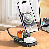 Бездротова зарядка Hoco CQ10 Consuelo 3-in1, Black, фото 4