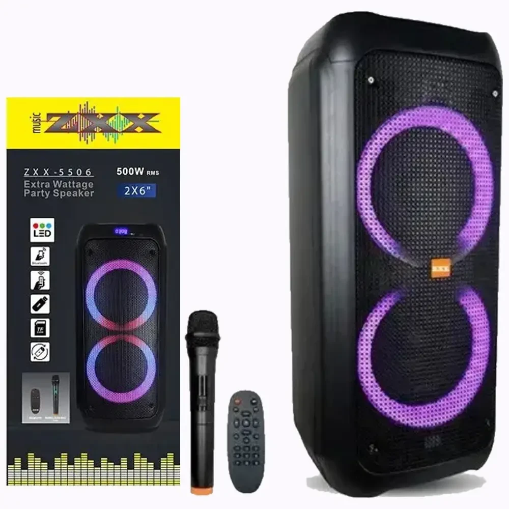 Переносна потужна колонка з мікрофоном ZXX-5506