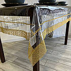 Скатертина силіконова з камінням, колір Золото, 2 стрічки (Під замовлення або стандартий розмір), фото 3