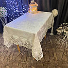 Скатертина оксамитова з молочним мереживом "Імператор". (Під замовлення, або стандартний розмір), фото 3