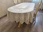 Скатертина оксамитова з молочним мереживом "Імператор" посередині, в розмірах, фото 6