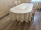Скатертина оксамитова з молочним мереживом "Імператор" посередині, в розмірах, фото 7