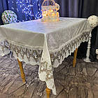 Скатертина оксамитова з комбінованим мереживом "Версаль". (Під замовлення, або стандартний розмір), фото 2