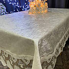 Скатертина оксамитова з комбінованим мереживом "Версаль". (Під замовлення, або стандартний розмір), фото 4