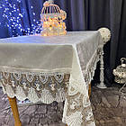 Скатертина оксамитова з комбінованим мереживом "Версаль". (Під замовлення, або стандартний розмір), фото 5