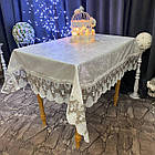 Скатертина оксамитова з комбінованим мереживом "Версаль". (Під замовлення, або стандартний розмір), фото 8