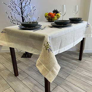 Скатертина лляна лаванда "Класична" прямокутна (У розмірах)