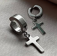 Сережки обманка кліпса хрести Срібло