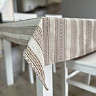 Скатертина лляна Прем'єр, колір: бежевий, "Український орнамент", люкс якість (Під замовлення, або стандартний розмір), фото 2