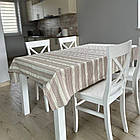 Скатертина лляна Прем'єр, колір: бежевий, "Український орнамент", люкс якість (Під замовлення, або стандартний розмір), фото 3