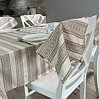 Скатертина лляна Прем'єр, колір: бежевий, "Український орнамент", люкс якість (Під замовлення, або стандартний розмір), фото 7