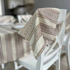 Скатертина лляна Прем'єр, колір: бежевий, "Український орнамент", люкс якість (Під замовлення, або стандартний розмір), фото 9