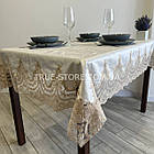 Скатертина оксамитова з мереживом "Імператор" кольору шампань, в розмірах, фото 2