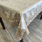 Скатертина оксамитова з мереживом "Імператор" кольору шампань, в розмірах, фото 5