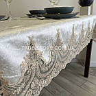Скатертина оксамитова з мереживом "Імператор" кольору шампань, в розмірах, фото 9