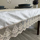 Скатертина оксамитова молочна з мереживом "Рішельє" кольору капучино. (Під замовлення, або стандартний розмір), фото 10