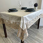 Скатертина оксамитова з мереживом "Вензель". Мереживо кольору капучино. (Під замовлення, або стандартний розмір), фото 5