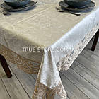 Скатертина оксамитова з мереживом "Вензель". Мереживо кольору капучино. (Під замовлення, або стандартний розмір), фото 6