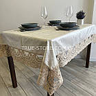 Скатертина оксамитова з мереживом "Вензель". Мереживо кольору капучино. (Під замовлення, або стандартний розмір), фото 9