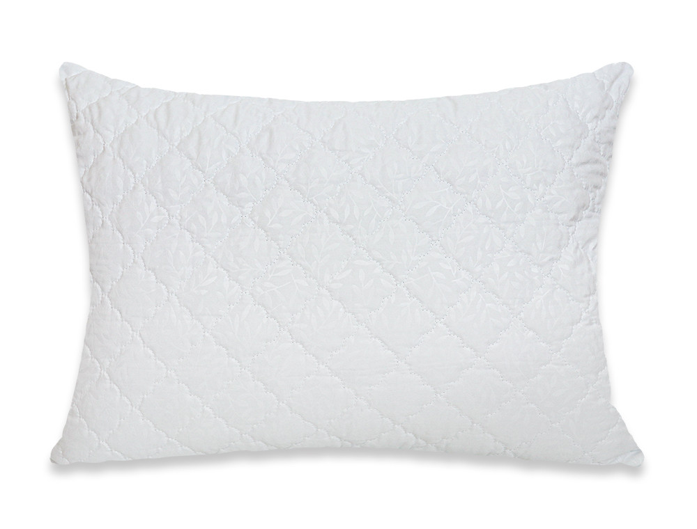 Біла прямокутна подушка для сну стьобана на блискавці 50*70 мікрофібра/ холофайбер гапоалергенна від виробника