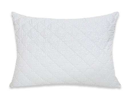 Біла прямокутна подушка для сну стьобана на блискавці 50*70 мікрофібра/ холофайбер гапоалергенна від виробника, фото 1