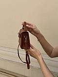 Жіноча сумка 7904 крос-боді коричнева, фото 5