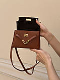 Жіноча сумка 7904 крос-боді коричнева, фото 4