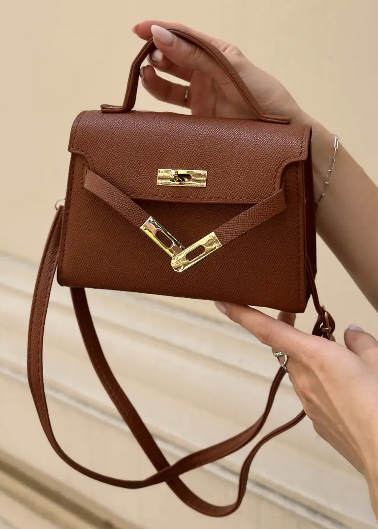 Жіноча сумка 7904 крос-боді коричнева, фото 1