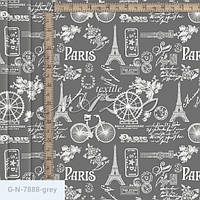 Наволочка бязь 80х80 см., принт: Париж сіре