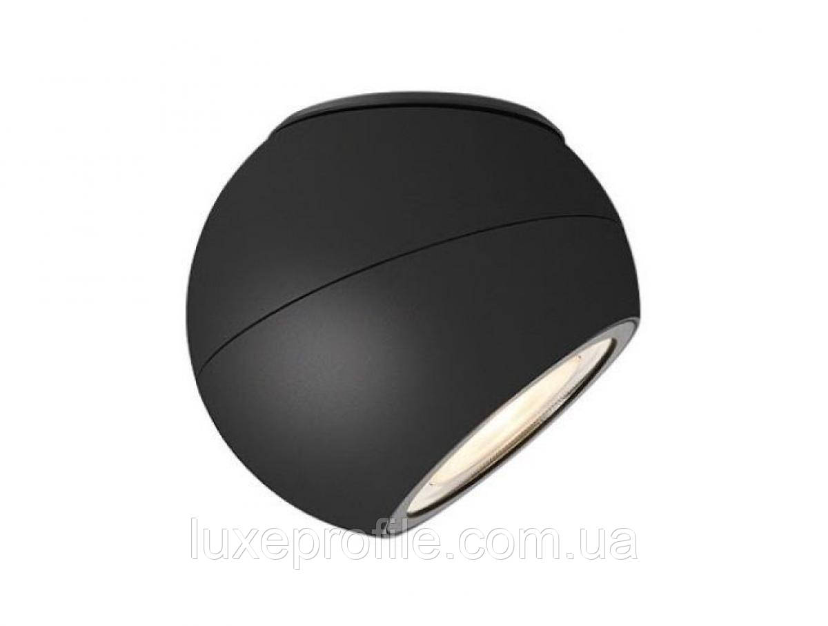 Точковий накладний LED світильник куля TNS04 (чор) 12W 3000K