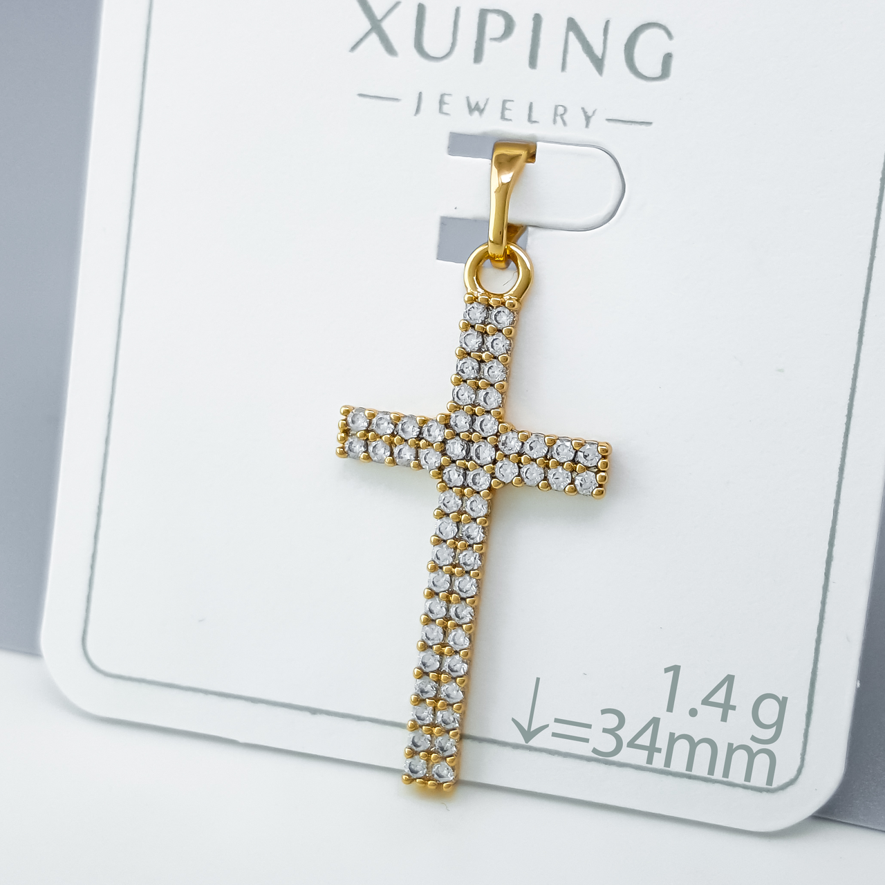 Хрест "Масивний" інкрустація цирконієм, медичне золото Xuping 18К